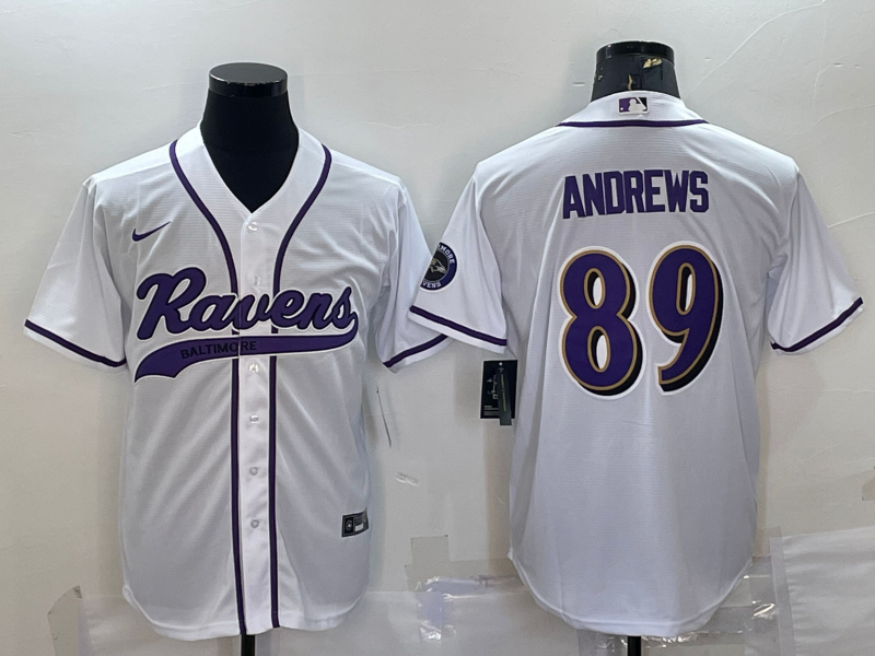 Men's Baltimore Ravens Mark Andrews #89 White Jersey Joint Edition